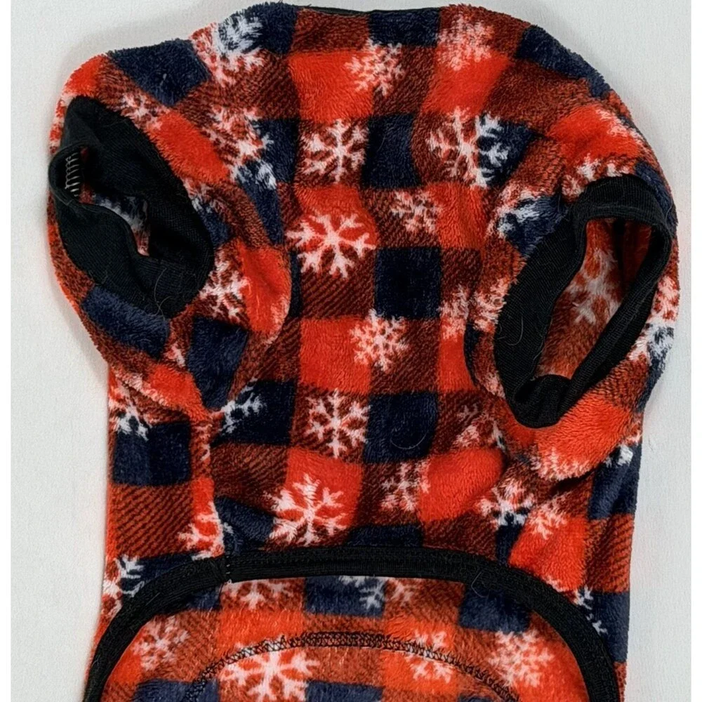 Holiday Pet Dog PJ’s Pajamas Soft XL  Red Black White Snowflakes